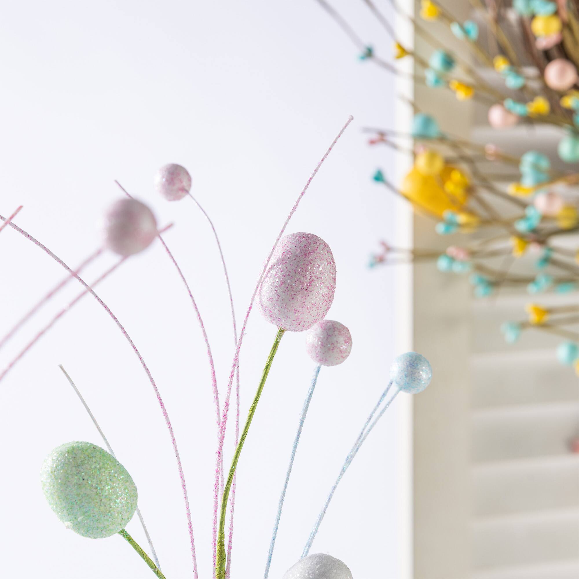 Glitzhome® 28" Easter Glitter Egg, Bunny & Donuts Picks Set
